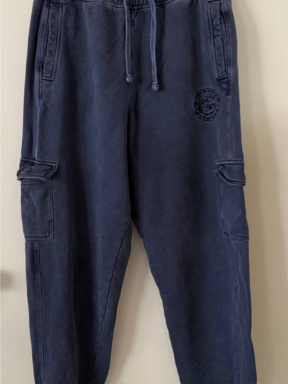 Gymshark Navy Cargo Joggers with Drawstring Waist